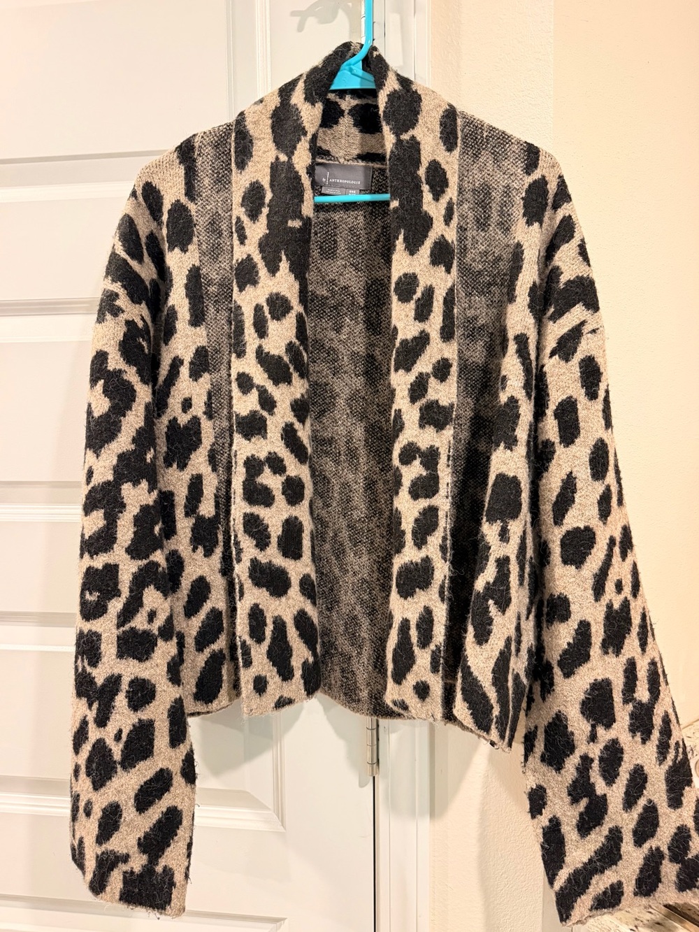 Leopard Print Open-Front Cardigan Jacket - Anthropologie